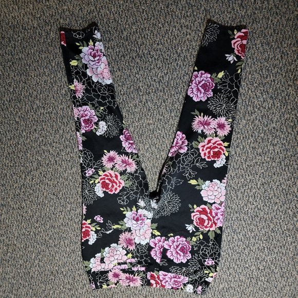 Terra & Sky Floral Peony Women's Plus Size Full Length Super Soft Jeggings 1X - Picture 12 of 15